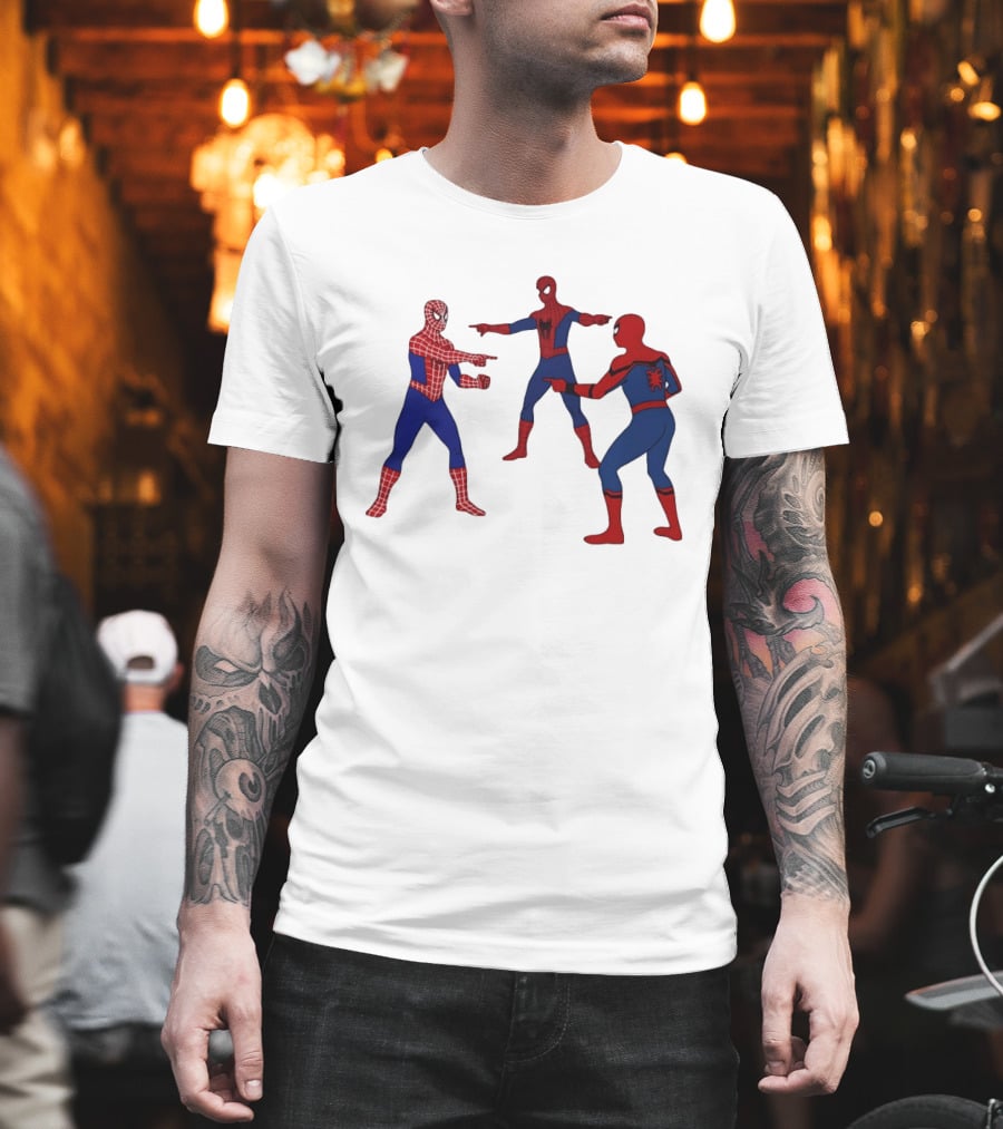 Spiderman Pointing Meme Marvel Superhero Comic Book Iconic Scene 2026 T-Shirt