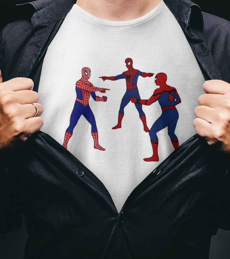 Spiderman Pointing Meme Marvel Superhero Comic Book Iconic Scene 2026 T-Shirt