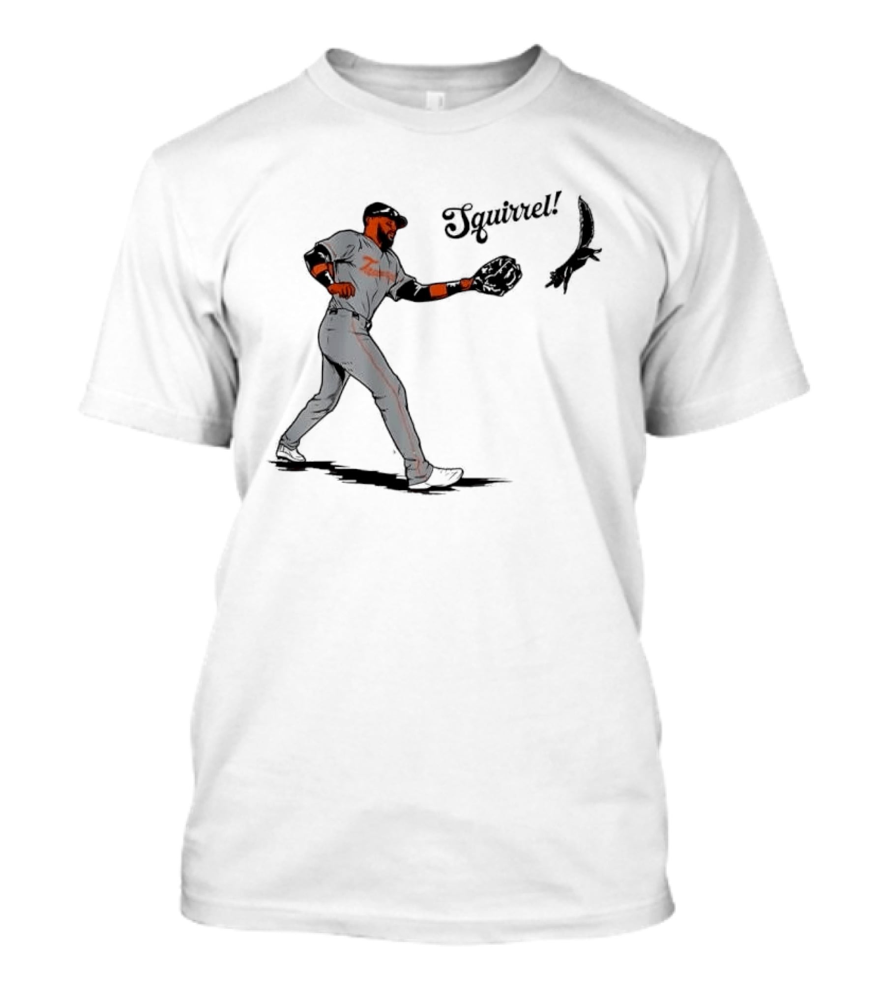 Squirrel Catch Baseball San Francisco Giants Wildlife T-Shirt