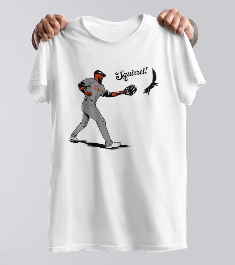 Squirrel Catch Baseball San Francisco Giants Wildlife T-Shirt
