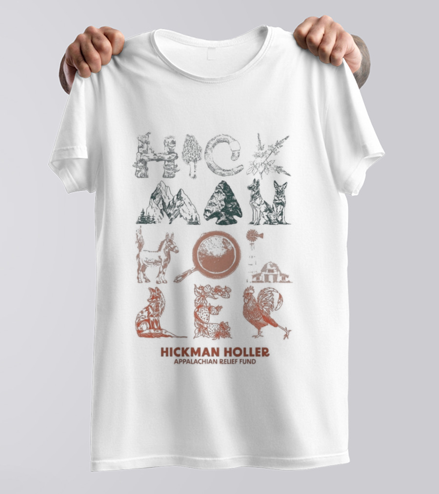 Tyler Childers Hickman Holler Appalachian Relief Fund Hickman Holler Appalachian Mountains Wildlife Bear Banjo Squirrel T-Shirt