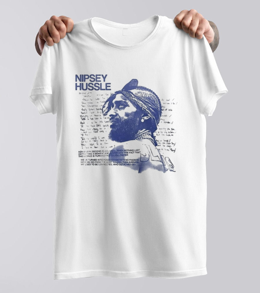 Nipsey Hussle Prolific Edition Blue Typography Profile T-Shirt