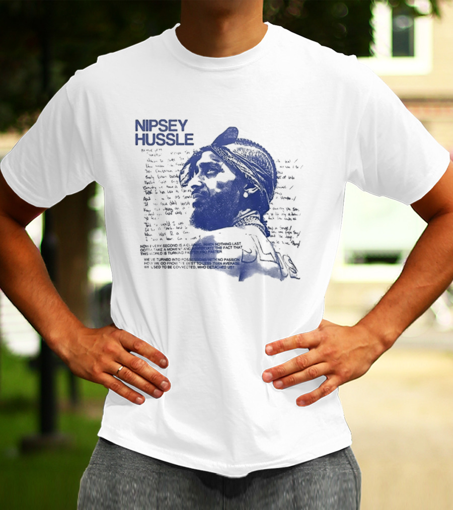 Nipsey Hussle Prolific Edition Blue Typography Profile T-Shirt