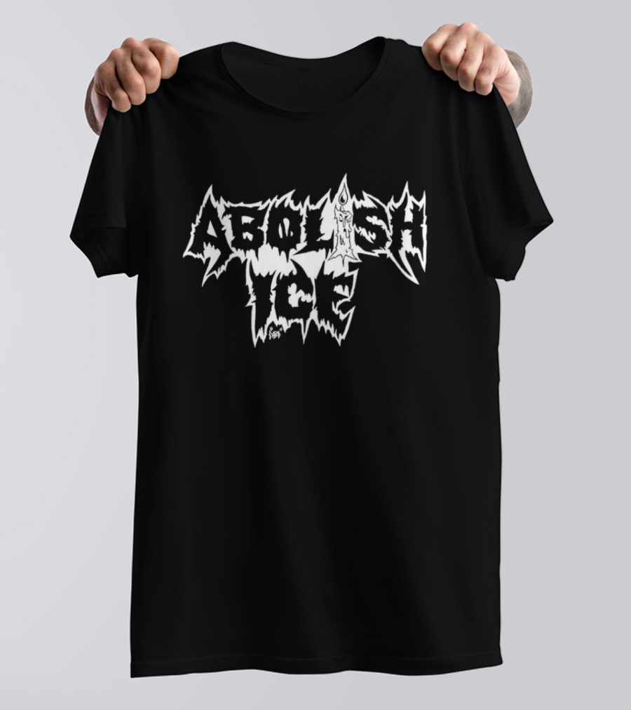 Abolish Ice Metal Font Spiky T-Shirt