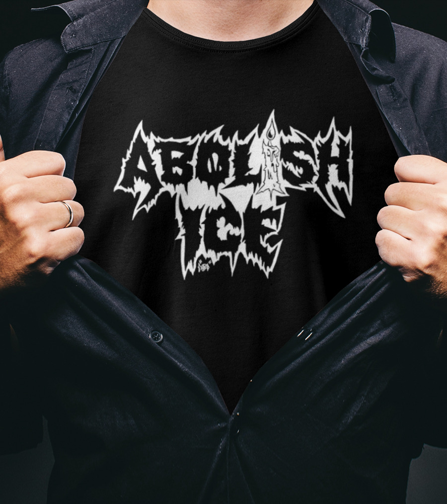Abolish Ice Metal Font Spiky T-Shirt