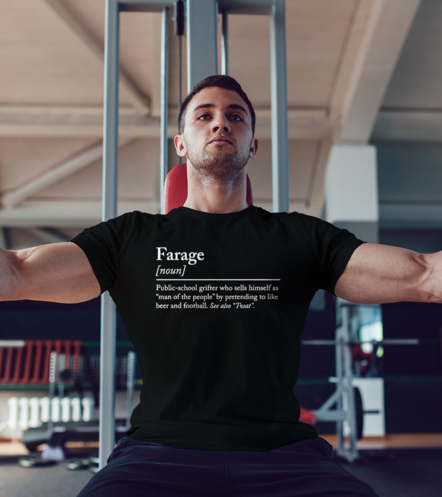 Farage Public School Grifter Man Of People Pretending Beer Football T-Shirt