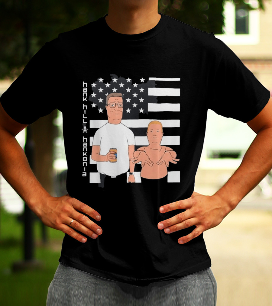 Hank Hill Hankonia American Flag Stars Stripes Characters T-Shirt