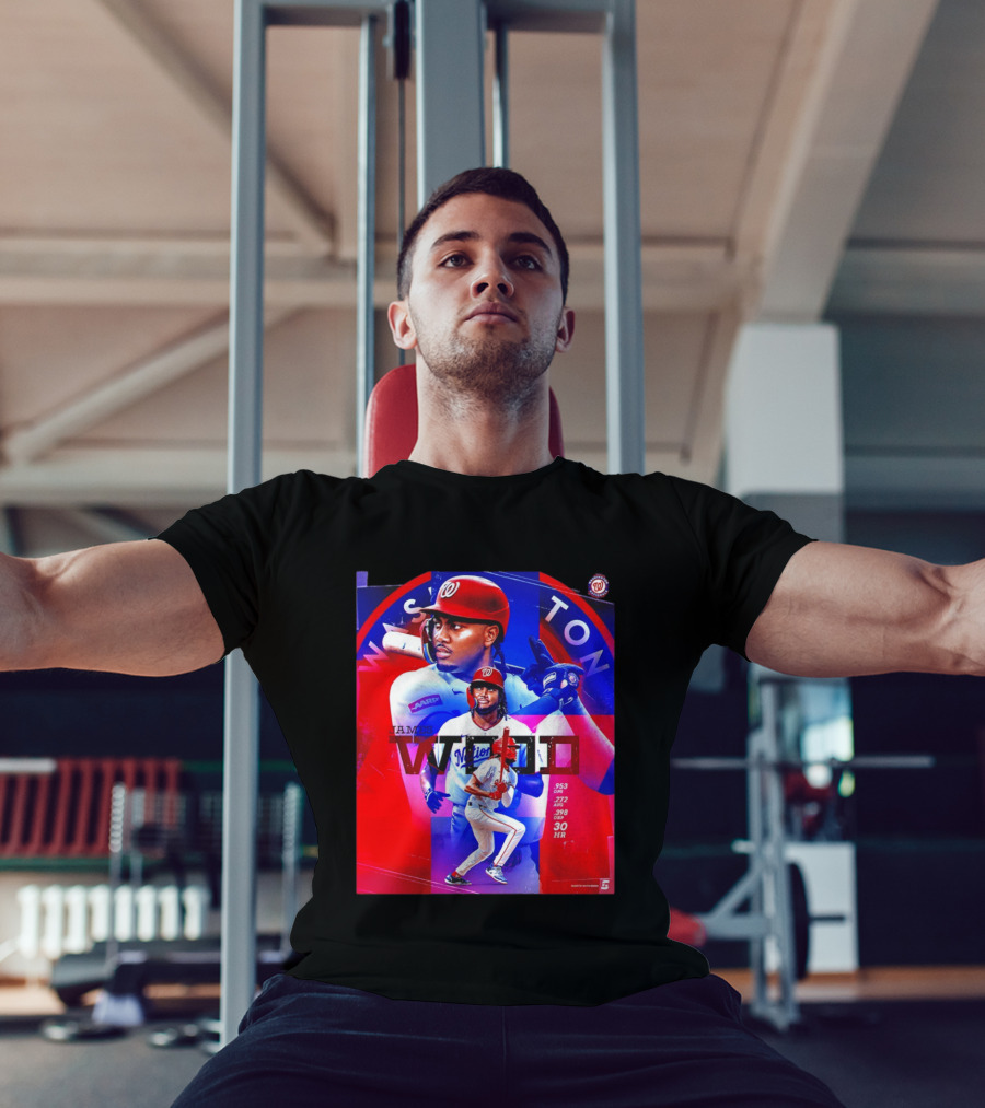 James Wood Washington Nationals .272 AVG .398 OBP 30 HR Collage T-Shirt