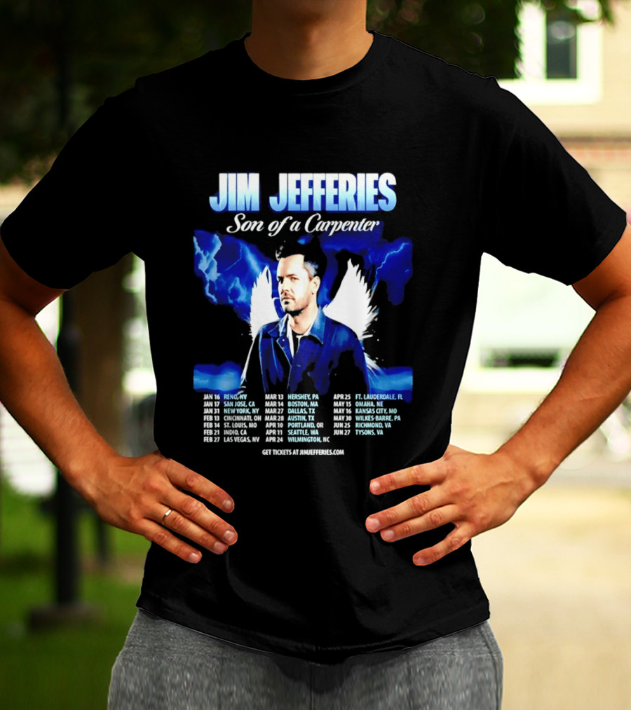 Jim Jefferies Son Of A Carpenter Tour 2026 Dates And Locations T-Shirt
