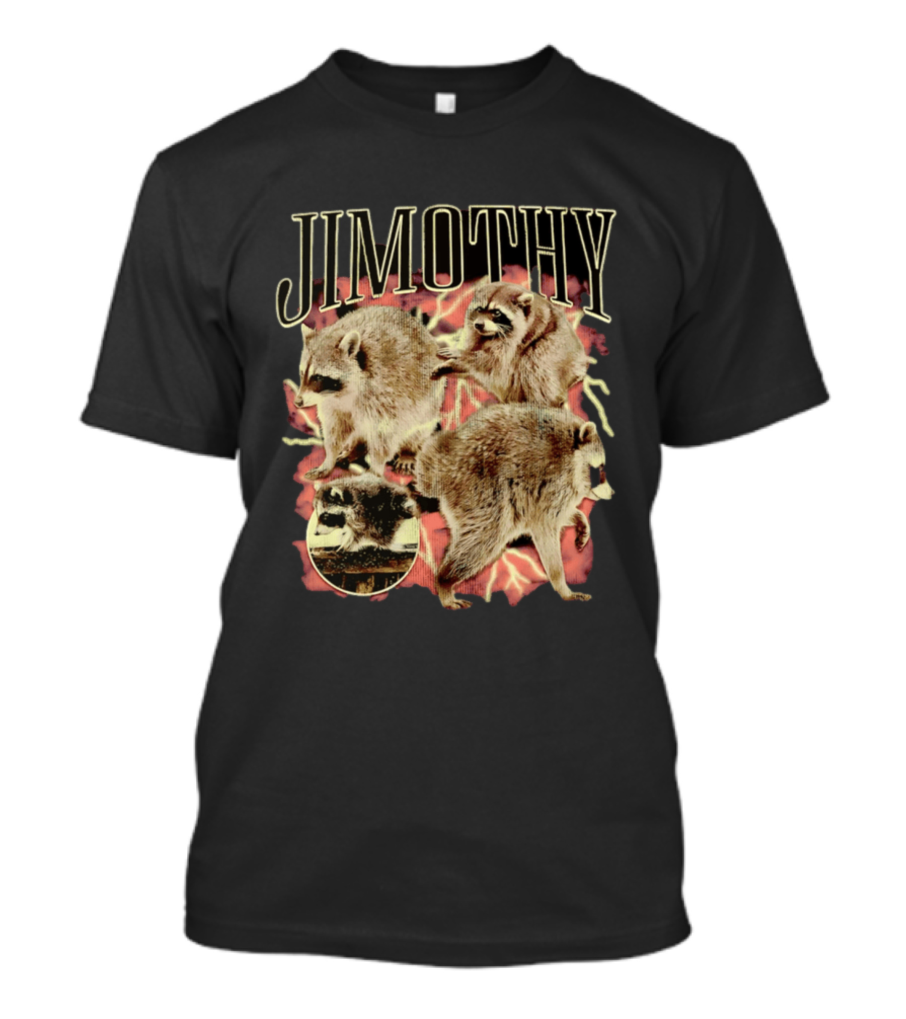 Jimothy Raccoons Retro Wildlife Montage T-Shirt