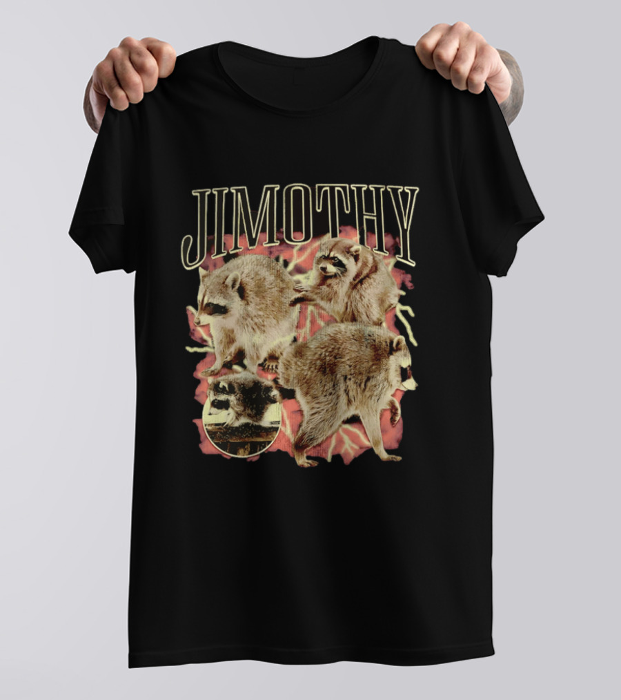 Jimothy Raccoons Retro Wildlife Montage T-Shirt