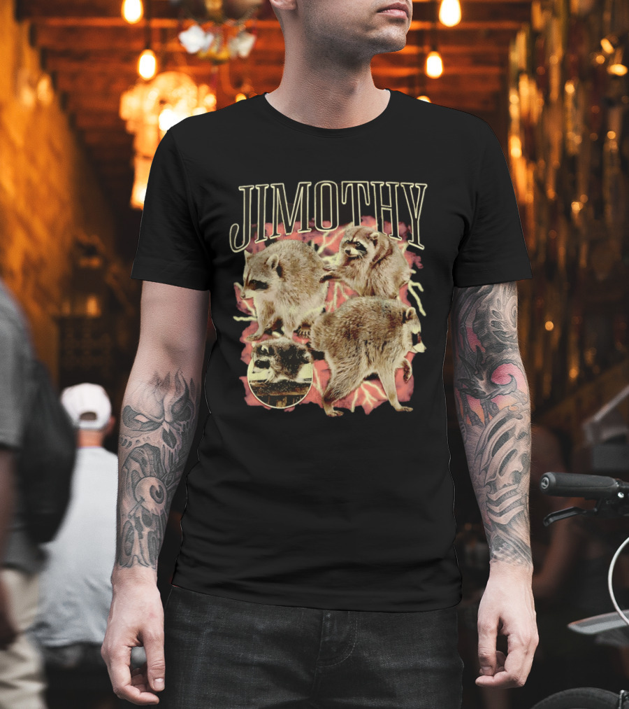 Jimothy Raccoons Retro Wildlife Montage T-Shirt