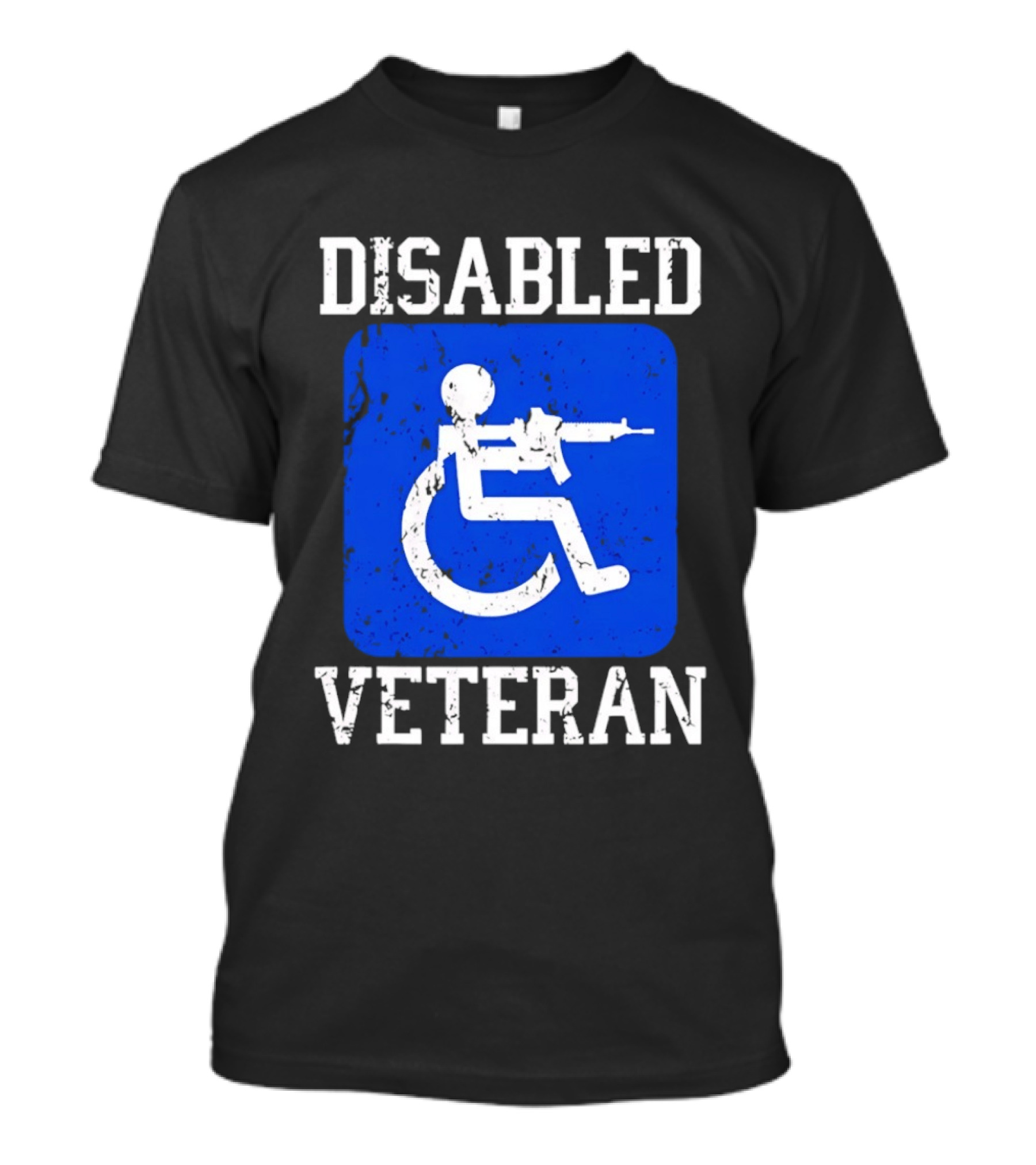 Disabled Veteran Armed Forces Distressed Military T-Shirt