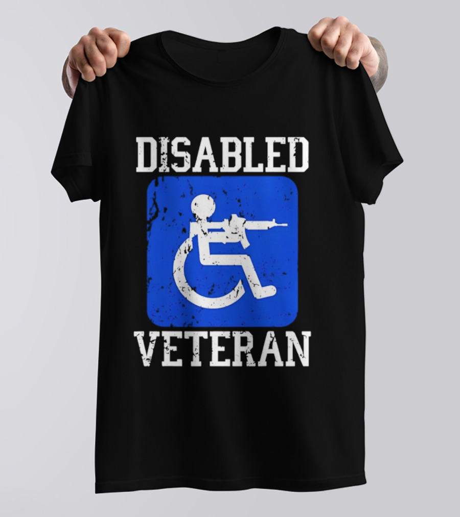 Disabled Veteran Armed Forces Distressed Military T-Shirt