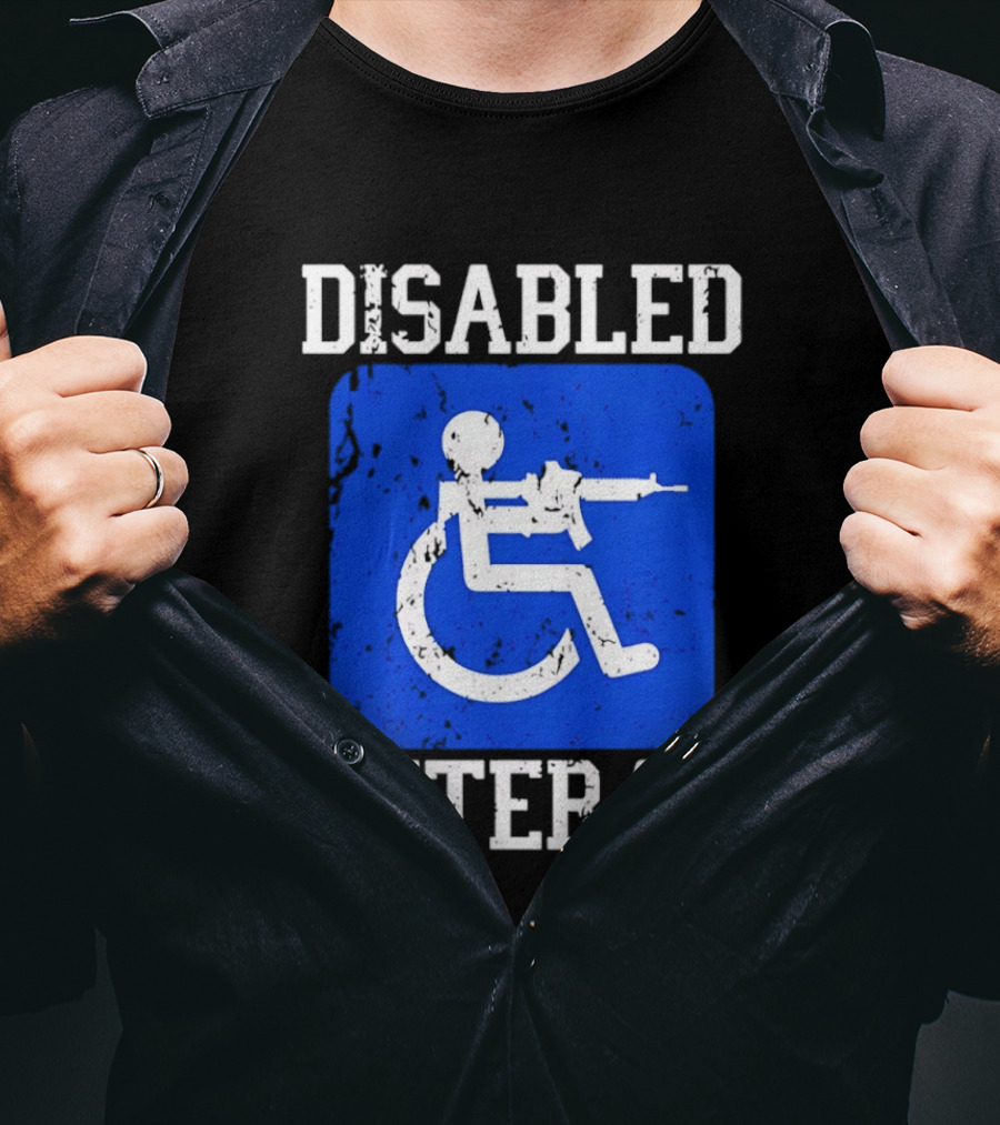 Disabled Veteran Armed Forces Distressed Military T-Shirt