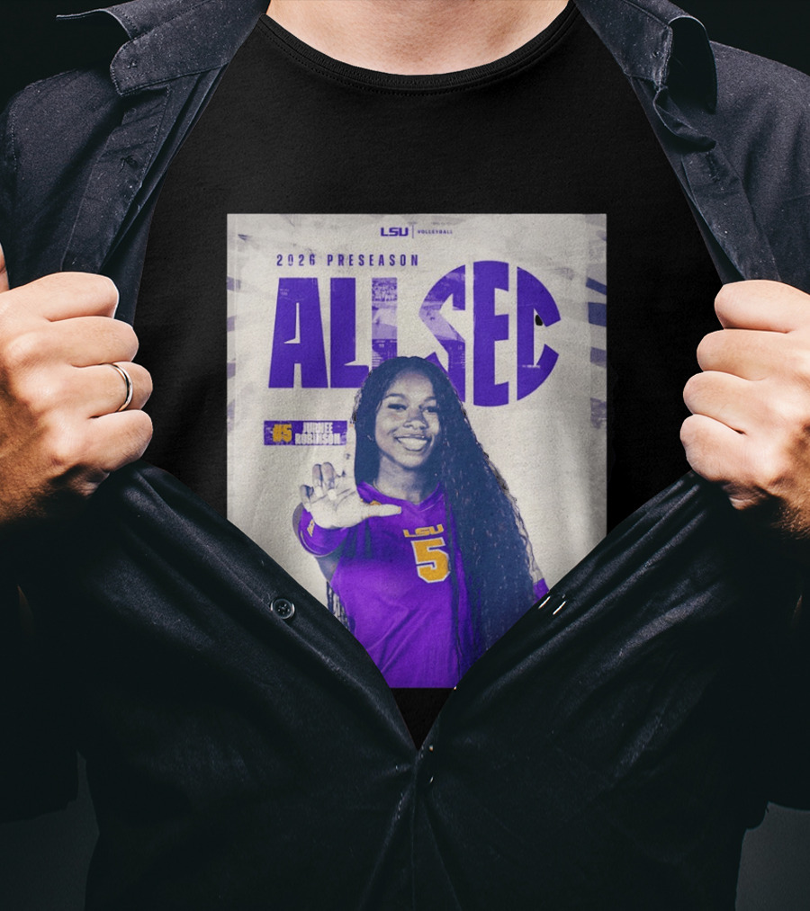 2026 Preseason All SEC Jurnee Robinson LSU Volleyball No 5 T-Shirt
