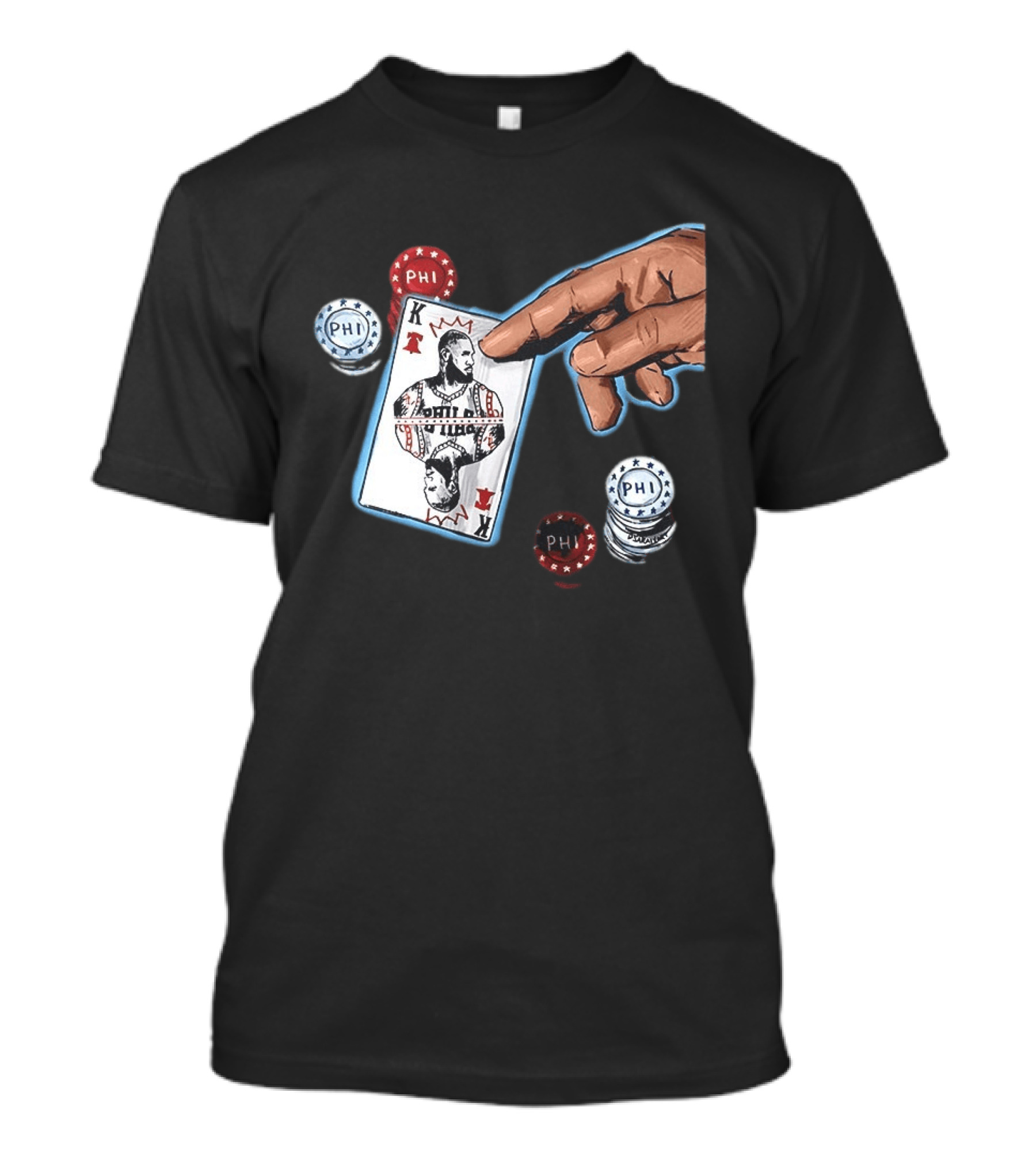 Philadelphia 76ers LeBron James King Playing Card Poker Chip NBA PHI T-Shirt