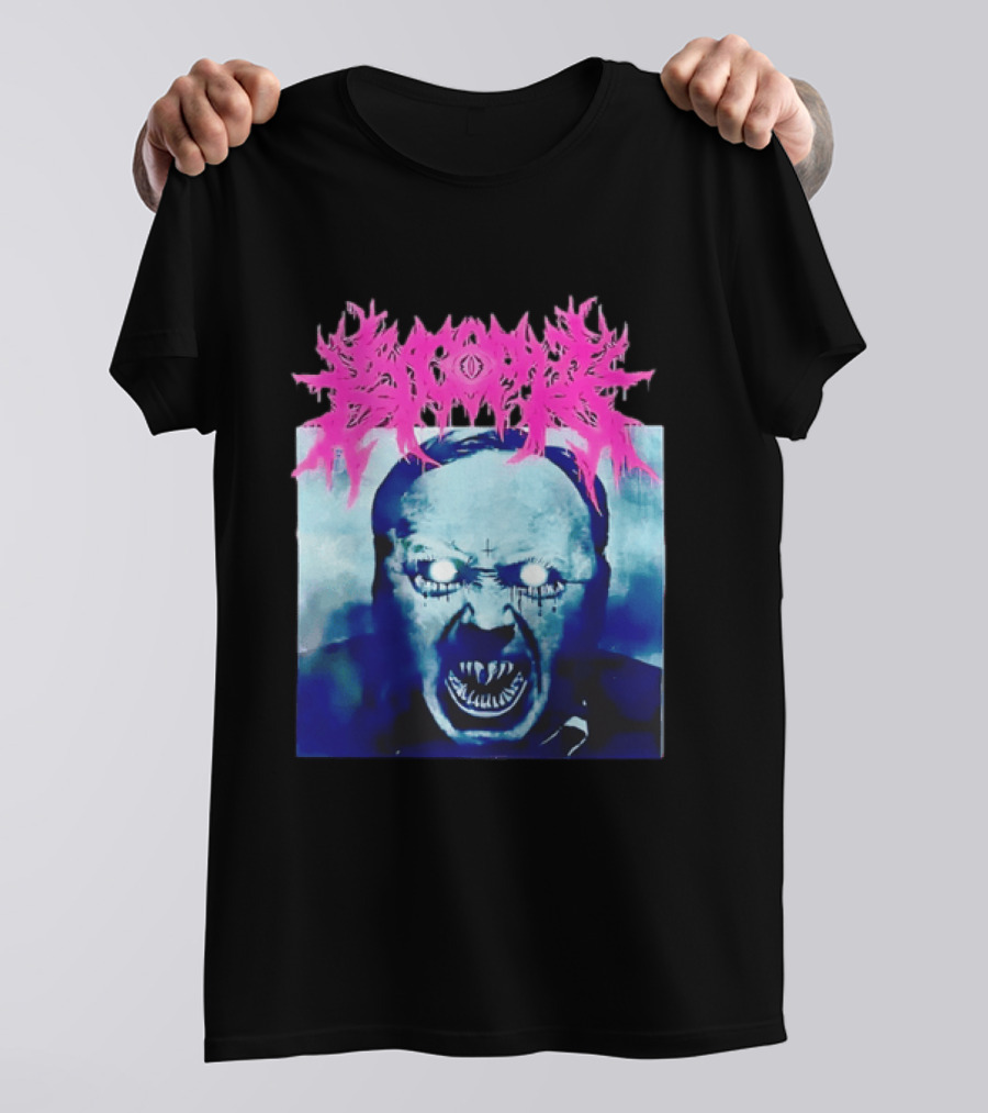 Gore Demon Face Glowing Eyes Death Metal Band T-Shirt
