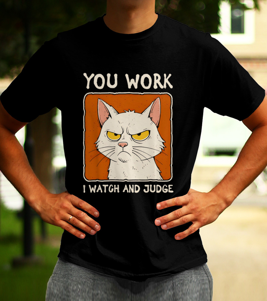 You Work I And Judge Cat Grumpy Attitude T-Shirt