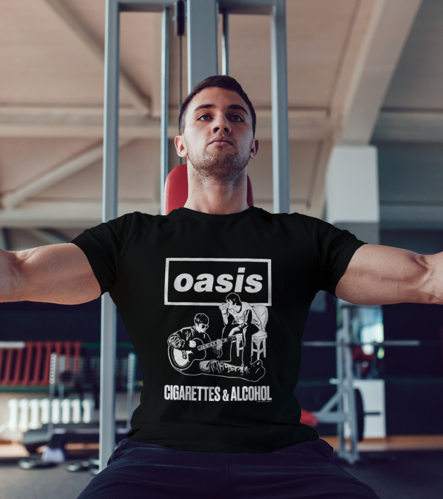 Oasis Noel And Liam Gallagher Cigarettes And Alcohol Mono T-Shirt