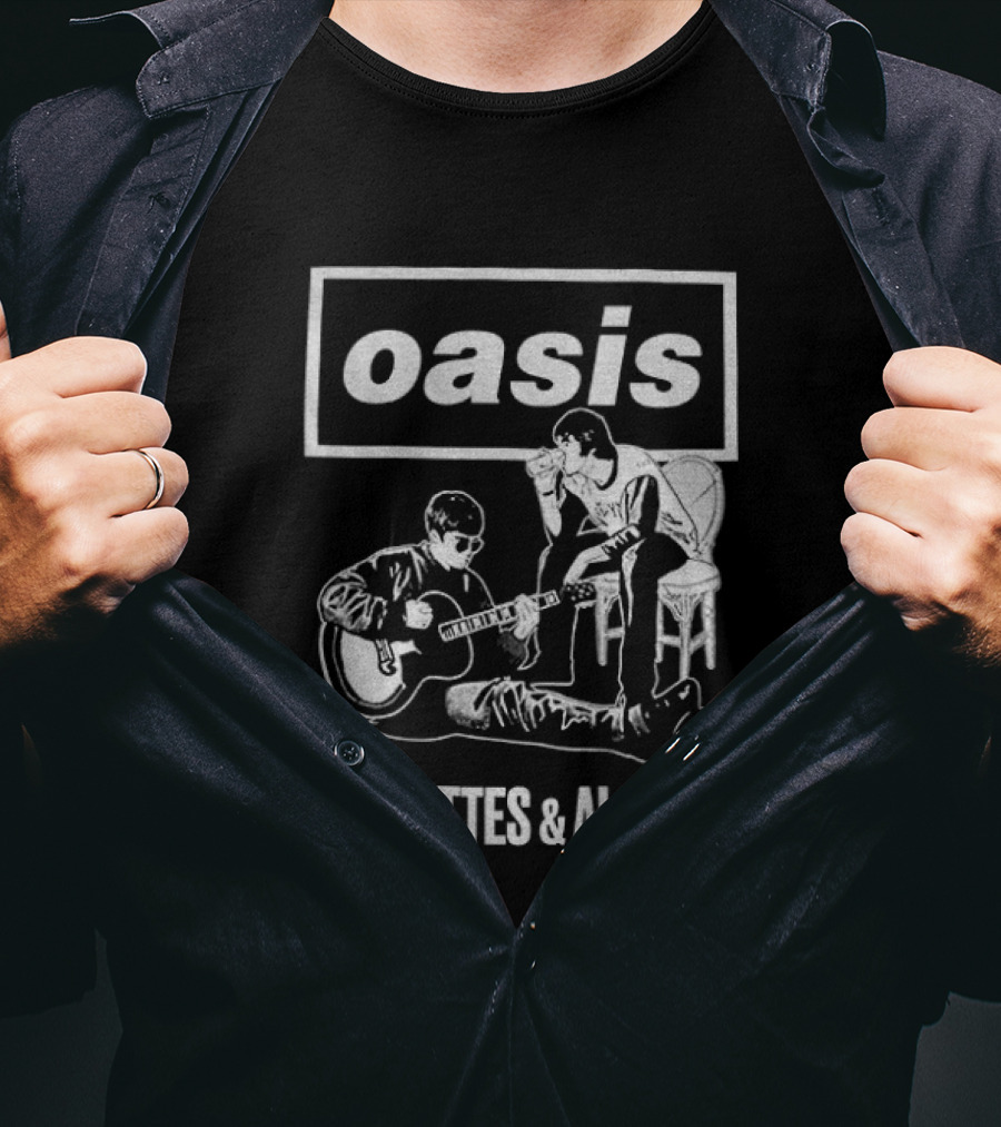 Oasis Noel And Liam Gallagher Cigarettes And Alcohol Mono T-Shirt