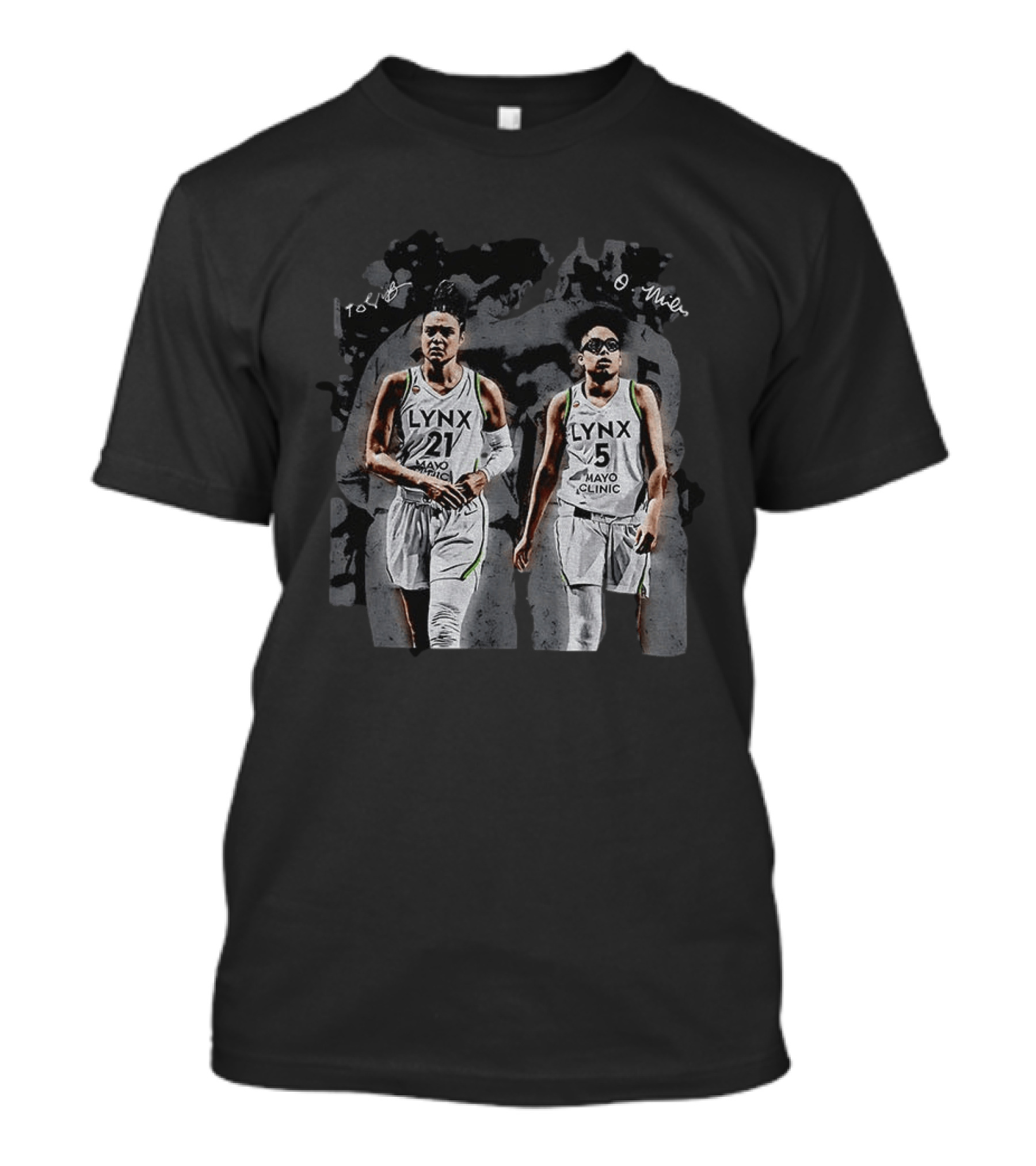 Olivia Miles Kayla McBride Minnesota Lynx Basketball WNBA Mayo Clinic Signatures T-Shirt