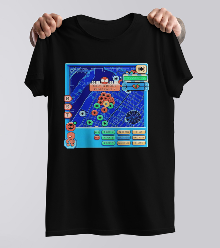 Sighting In Your Direct Vicinity Spider Man Pixel 00.00.00 T-Shirt