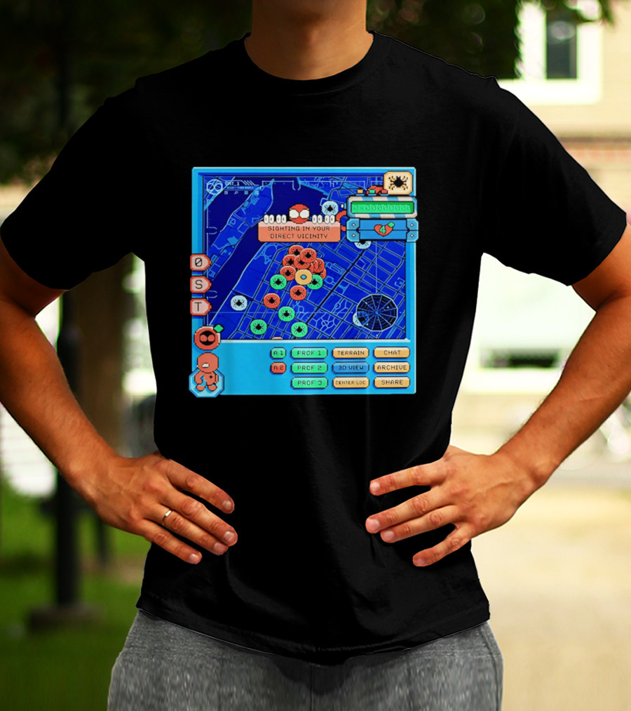 Sighting In Your Direct Vicinity Spider Man Pixel 00.00.00 T-Shirt