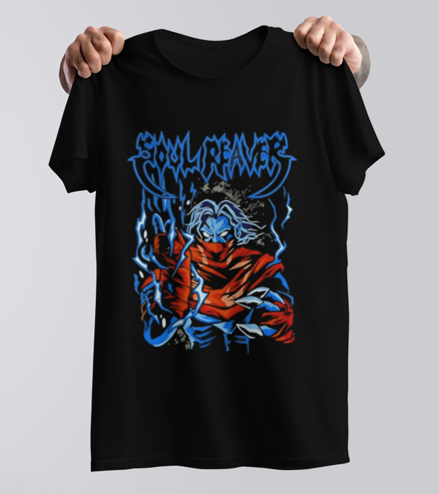 Soul Reaver Raziel Legacy Of Kain Blue Flames T-Shirt