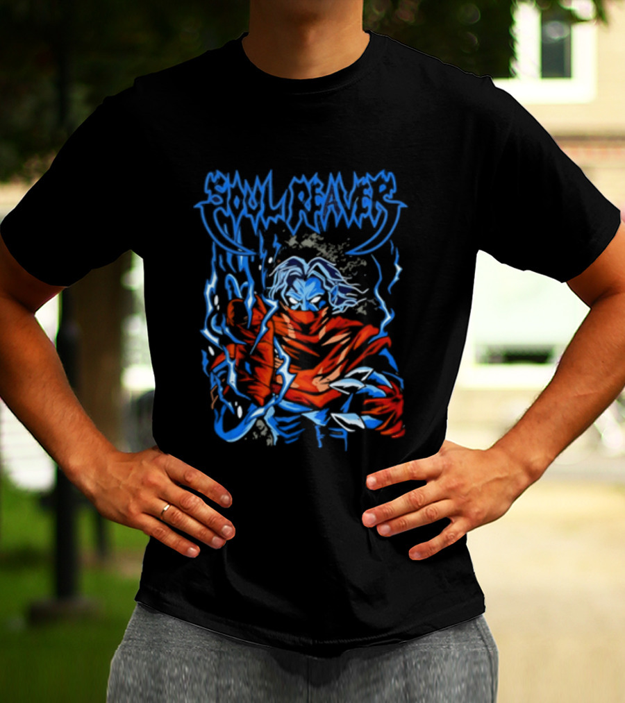 Soul Reaver Raziel Legacy Of Kain Blue Flames T-Shirt