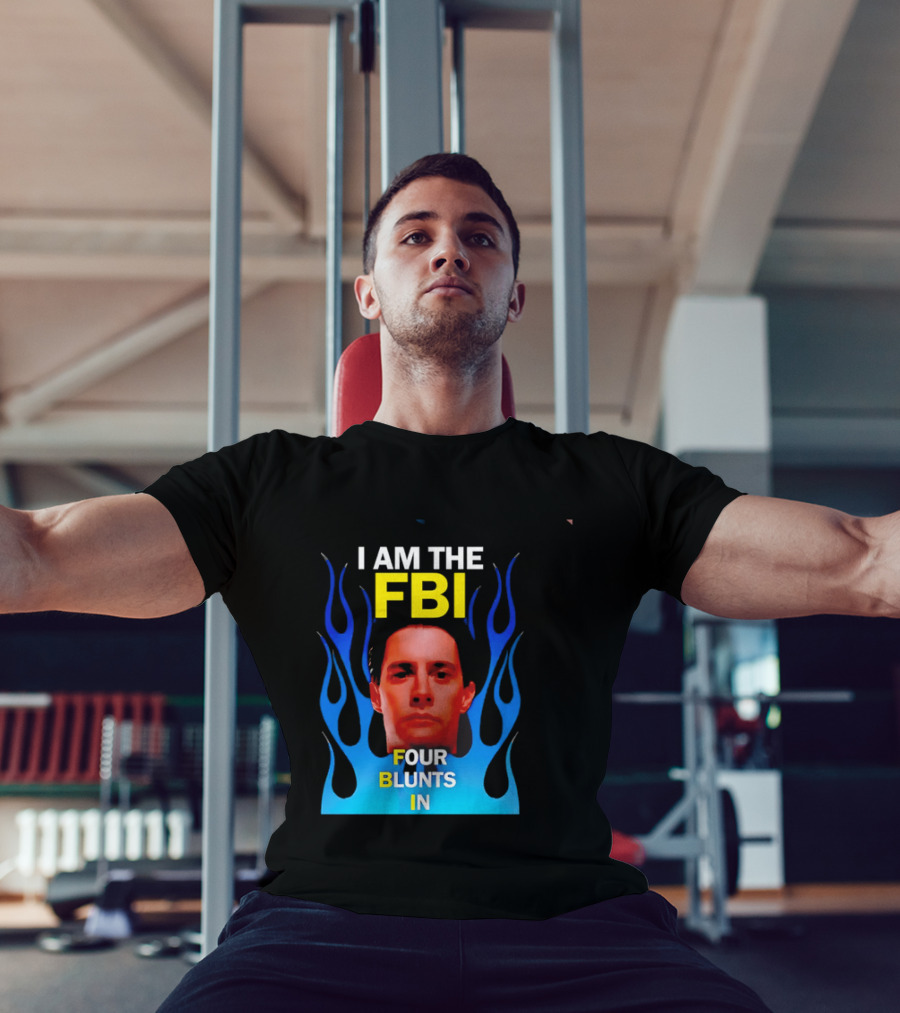 I Am The FBI Four Blunts In Special Agent Dale Cooper Blue Flame T-Shirt