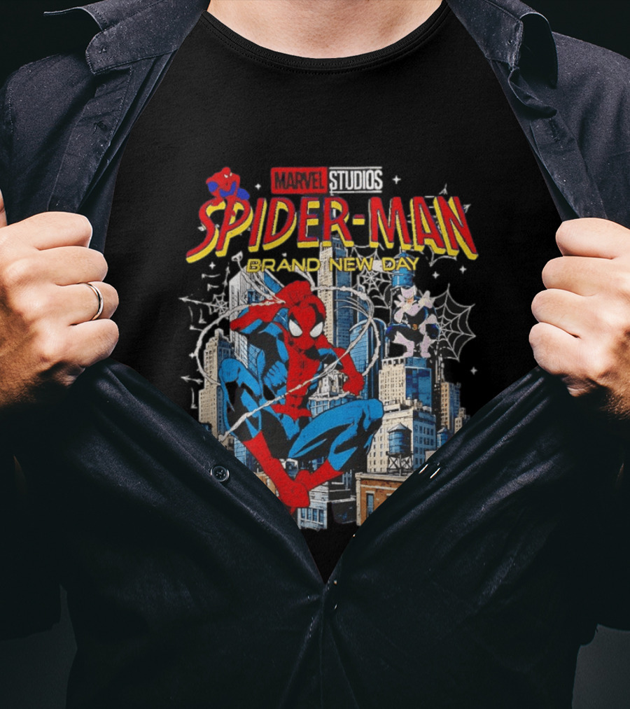 Marvel Studios Spider Man Brand New Day Web Hero City Swing Superhero T-Shirt