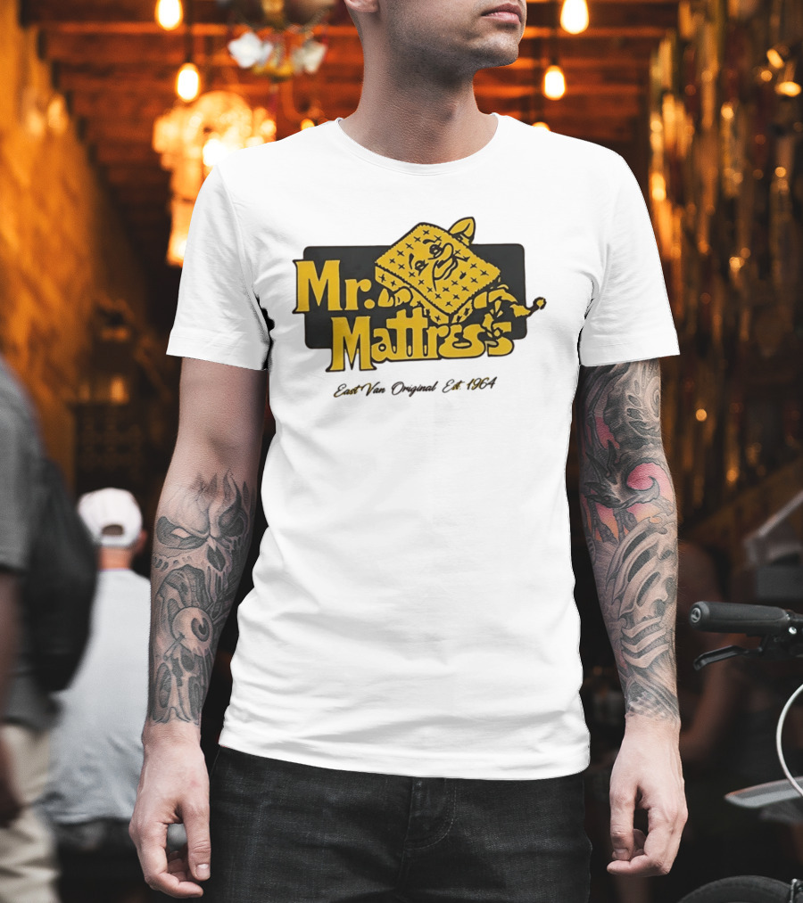 Mr Mattress East Van Original Est 1971 Flippable GOLD T-Shirt