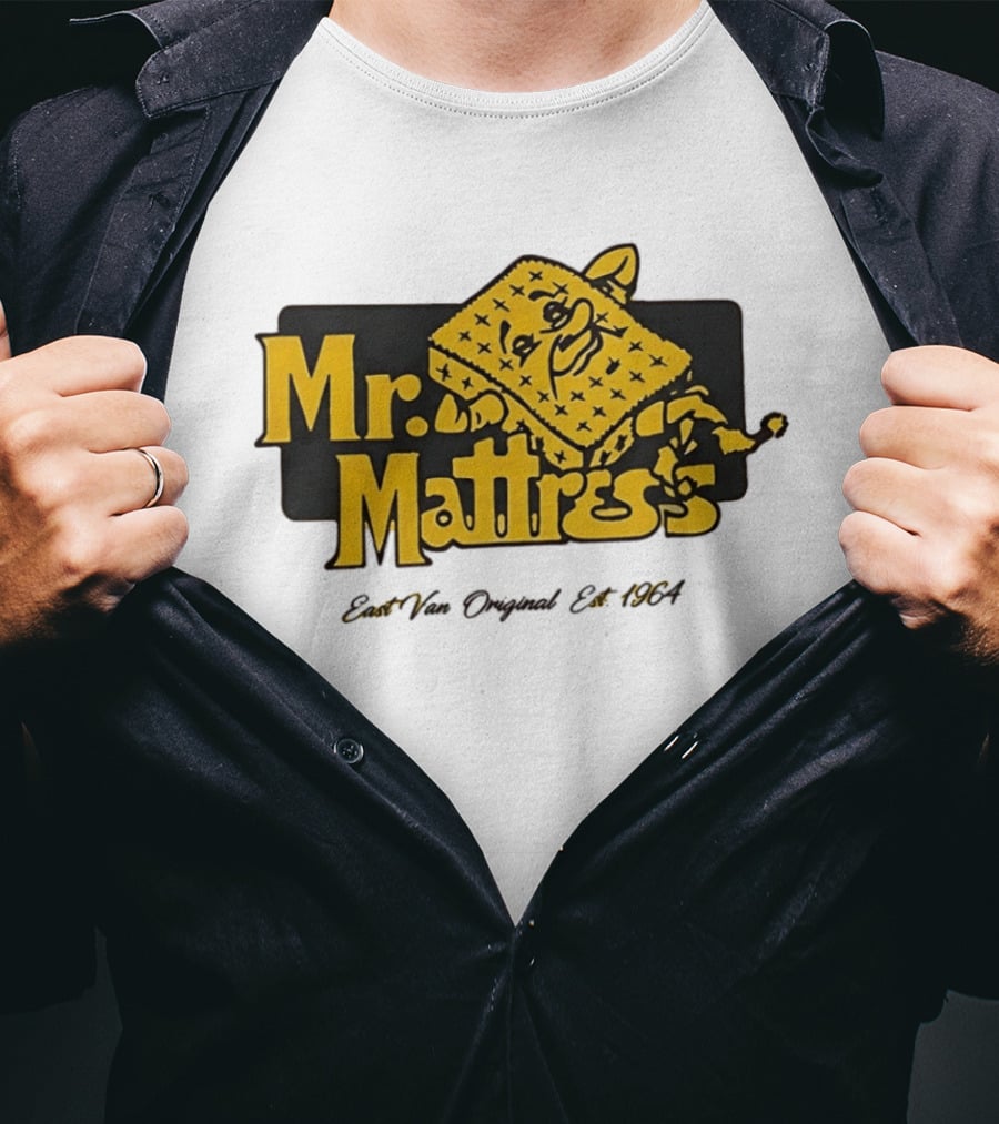 Mr Mattress East Van Original Est 1971 Flippable GOLD T-Shirt