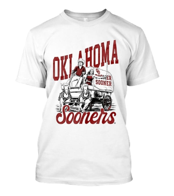 Oklahoma Sooners Boomer Sooner Horse Drawn Wagon T-Shirt