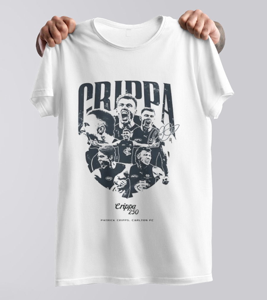 Crippa 250 Patrick Cripps Carlton FC Celebratory Milestone T-Shirt