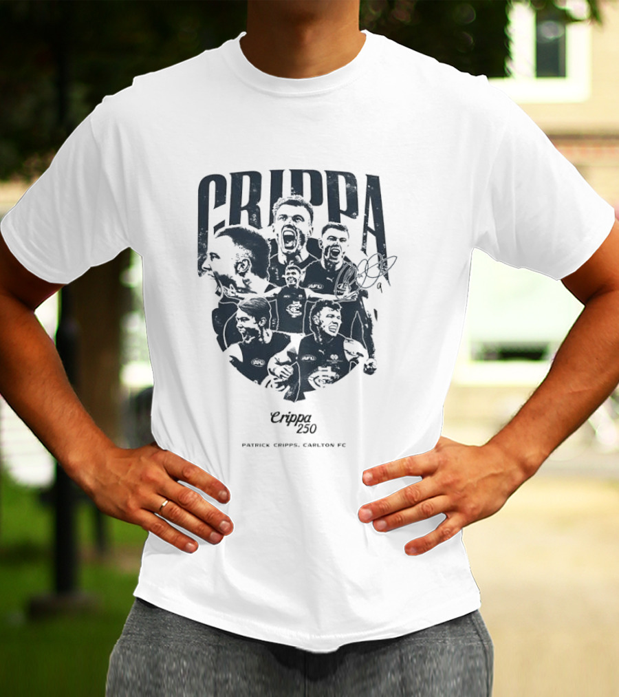 Crippa 250 Patrick Cripps Carlton FC Celebratory Milestone T-Shirt