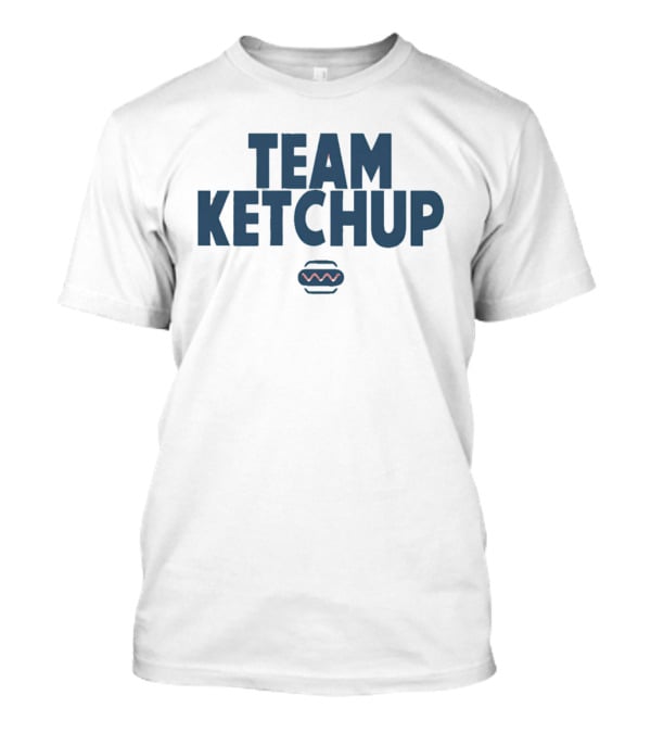 Team Ketchup Hot Dog Wavy Line T-Shirt