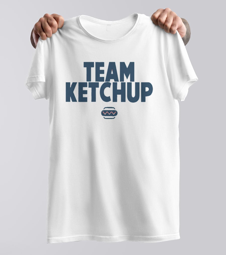 Team Ketchup Hot Dog Wavy Line T-Shirt