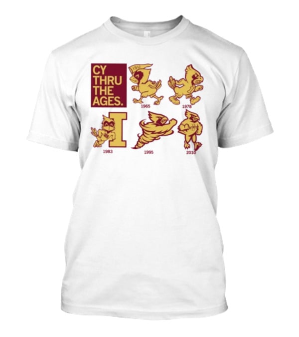 Iowa State Cyclones CY Thru The Ages Mascot Evolution Logos 1954 1972 1995 2008 T-Shirt