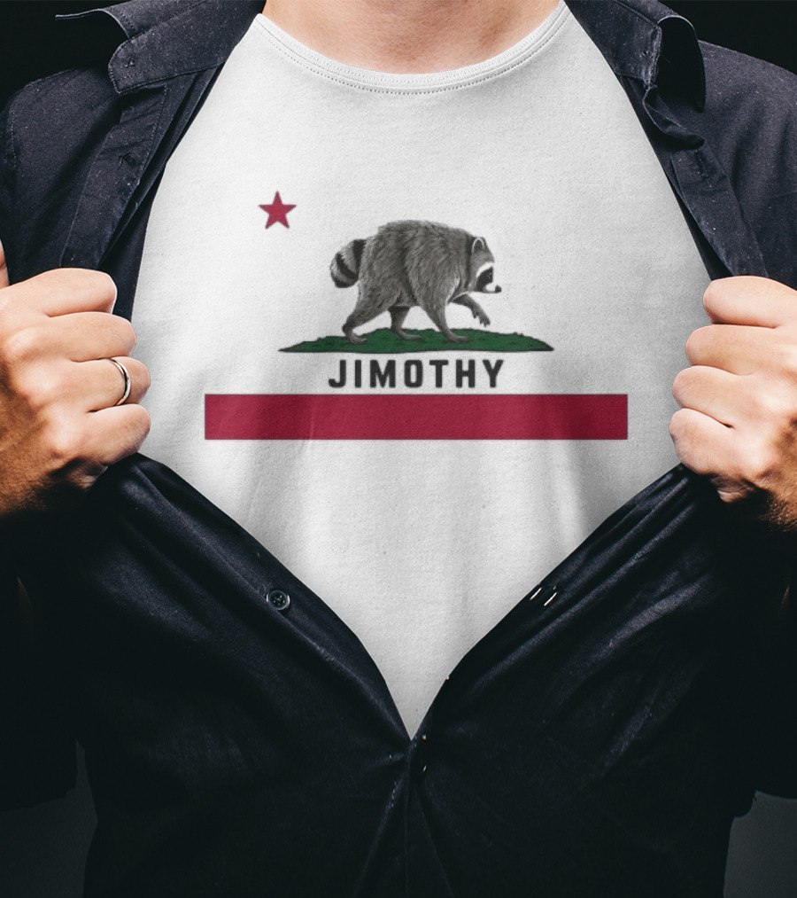 Jimothy Raccoon Republic Flag Star And Raccoon T-Shirt