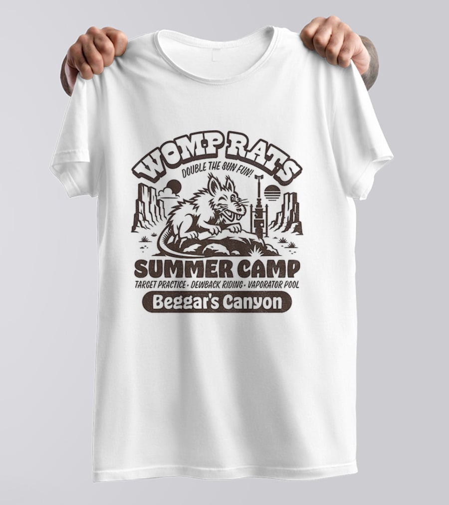 Womp Rats Summer Camp Double The Sun Fun Beggar's Canyon Adventure Scene T-Shirt