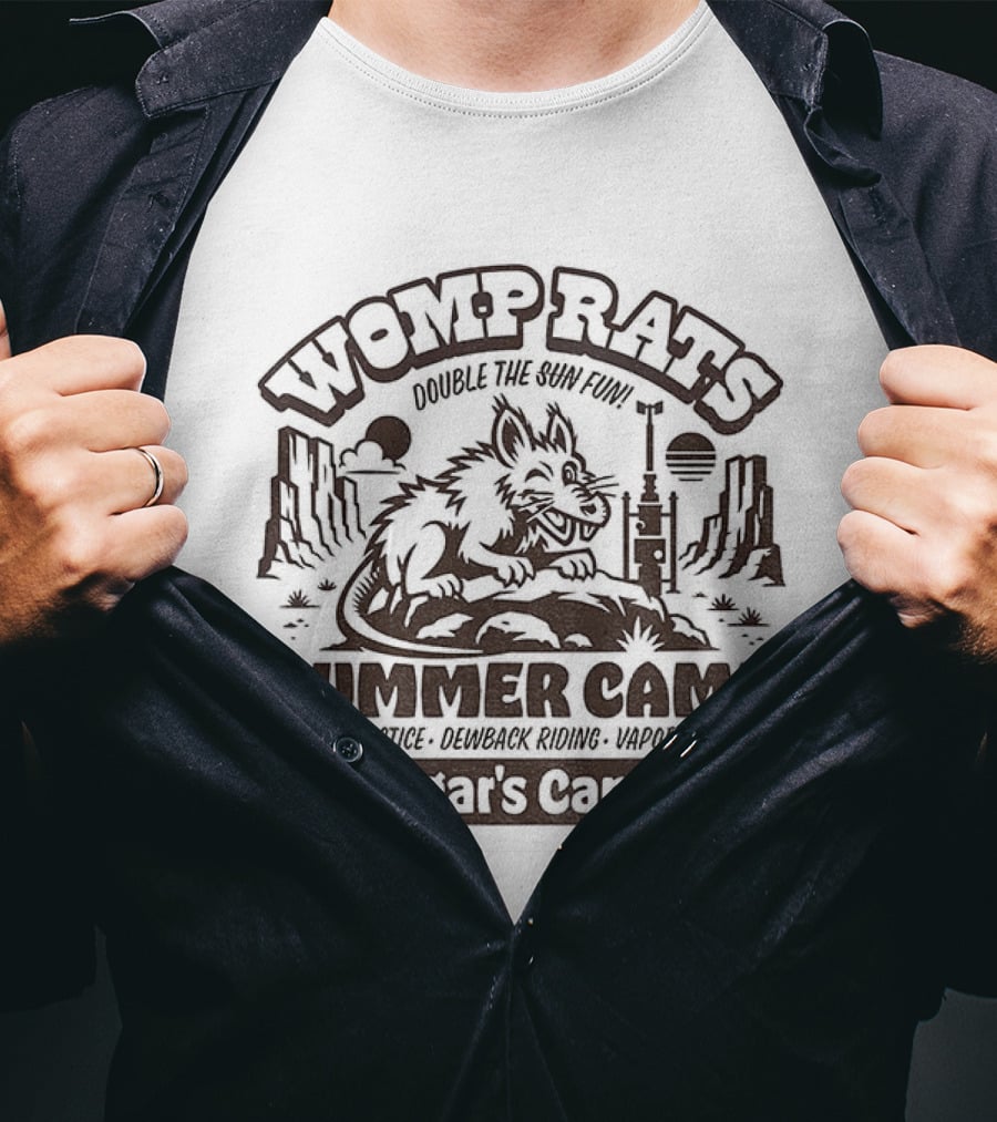 Womp Rats Summer Camp Double The Sun Fun Beggar's Canyon Adventure Scene T-Shirt