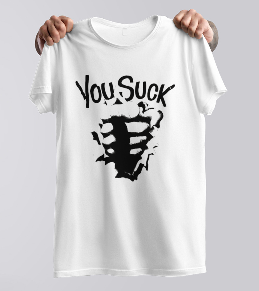 You Suck Horror Skeleton Ribcage T-Shirt