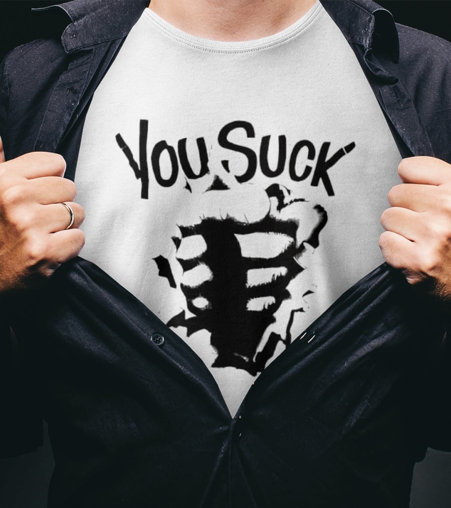 You Suck Horror Skeleton Ribcage T-Shirt