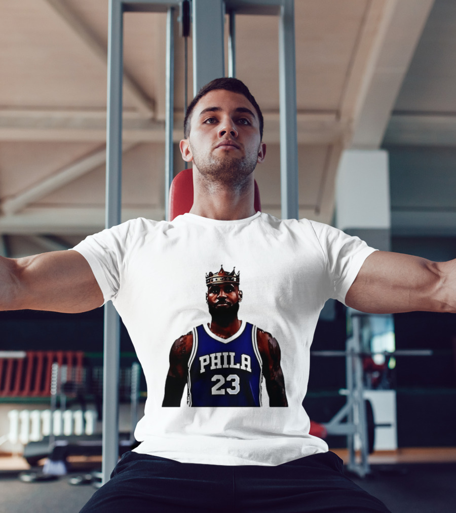 LeBron James Crown PHILA 23 Jersey Philadelphia 76ers Basketball T-Shirt