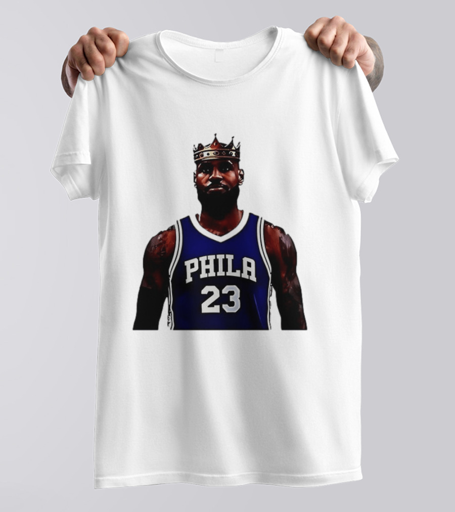 LeBron James Crown PHILA 23 Jersey Philadelphia 76ers Basketball T-Shirt