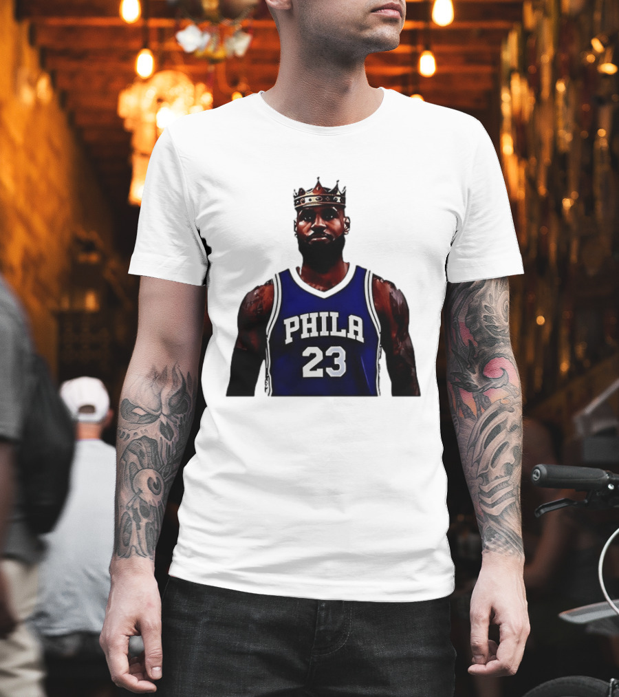 LeBron James Crown PHILA 23 Jersey Philadelphia 76ers Basketball T-Shirt