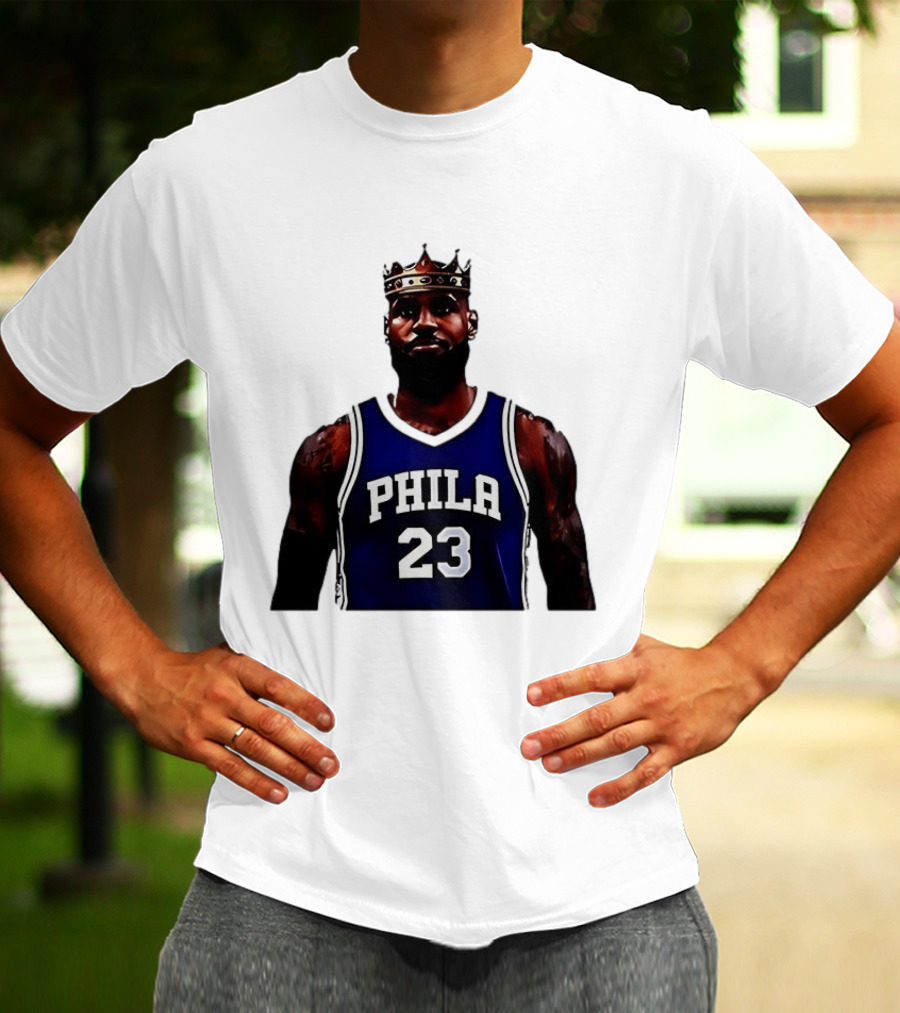 LeBron James Crown PHILA 23 Jersey Philadelphia 76ers Basketball T-Shirt