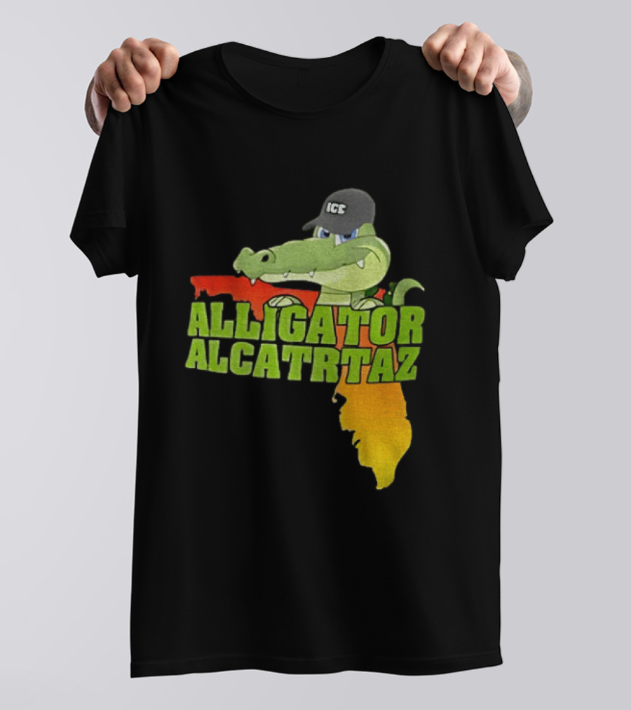 Alligator Alcatraz ICC Ice Cap Florida Map T-Shirt